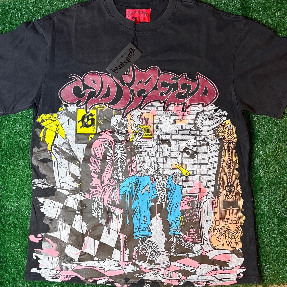 Brave Soul Black Tee with Vibrant Graphic